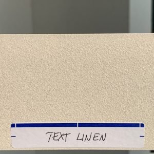 Sample card labeled 'Text Linen' texture