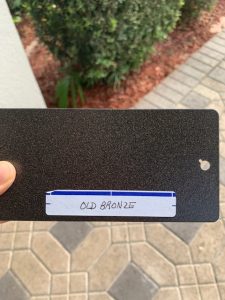 Old bronze color sample outdoors