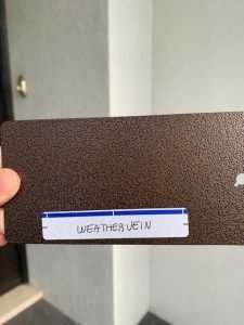 Text label reads 'WEATHER VEIN' on brown background.