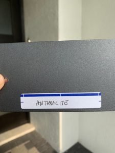 Sample labeled 'Anthracite' against gray background.